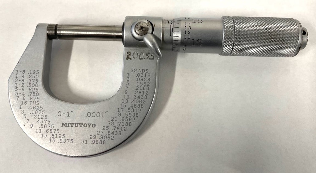 Mitutoyo 202-104 Outside Micrometer 0-1" Range, .0001" Graduation *USED/RECONDITIONED*