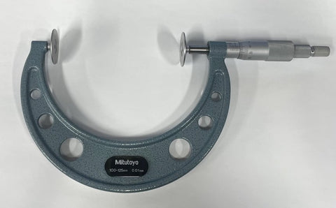 Mitutoyo 169-209 Disc Micrometer, 100-125mm, 0.01mm Graduation *New-Open Box Item