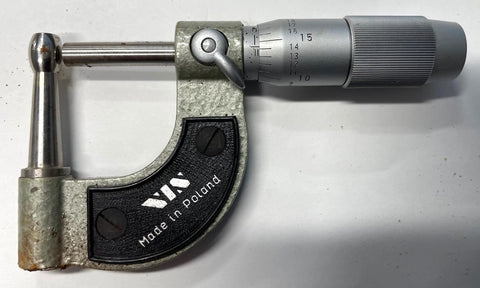 VIS Made in Poland Tube Micrometer, 0-1" Range .001" Graduation *USED/RECONDITIONED*