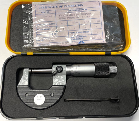 Import Outside Micrometer, 0-1" Range, .0001" Graduation *NEW - Open Box Item*