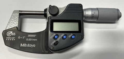 Mitutoyo 293-335 Digimatic Micrometer, 0-1"/0-25mm Range, .00005"/0.001mm Resolution *USED/RECONDITIONED*