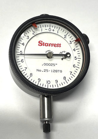 Starrett 25-128J (TG) Group 2 Dial Indicator, 0-.050" Range, .00025" Graduation *USED/RECONDITIONED*