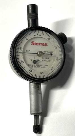 Starrett 81-141J Dial Indicator with Rev Counter, 0-.250" Range, .001" Graduation *USED/RECONDITIONED*