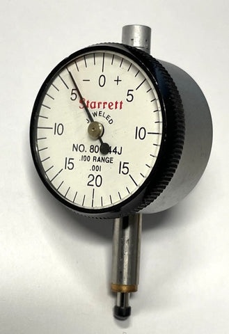 Starrett 80-144J Miniature Dial Indicator with Lug Back, 0-.100" Range, .001" Graduation *USED/RECONDITIONED*