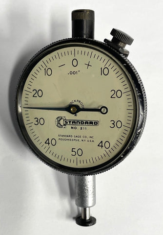 Standard Gage Co No. 211 Dial Indicator, 0-.250" Range, .001" Graduation *USED/RECONDITIONED*