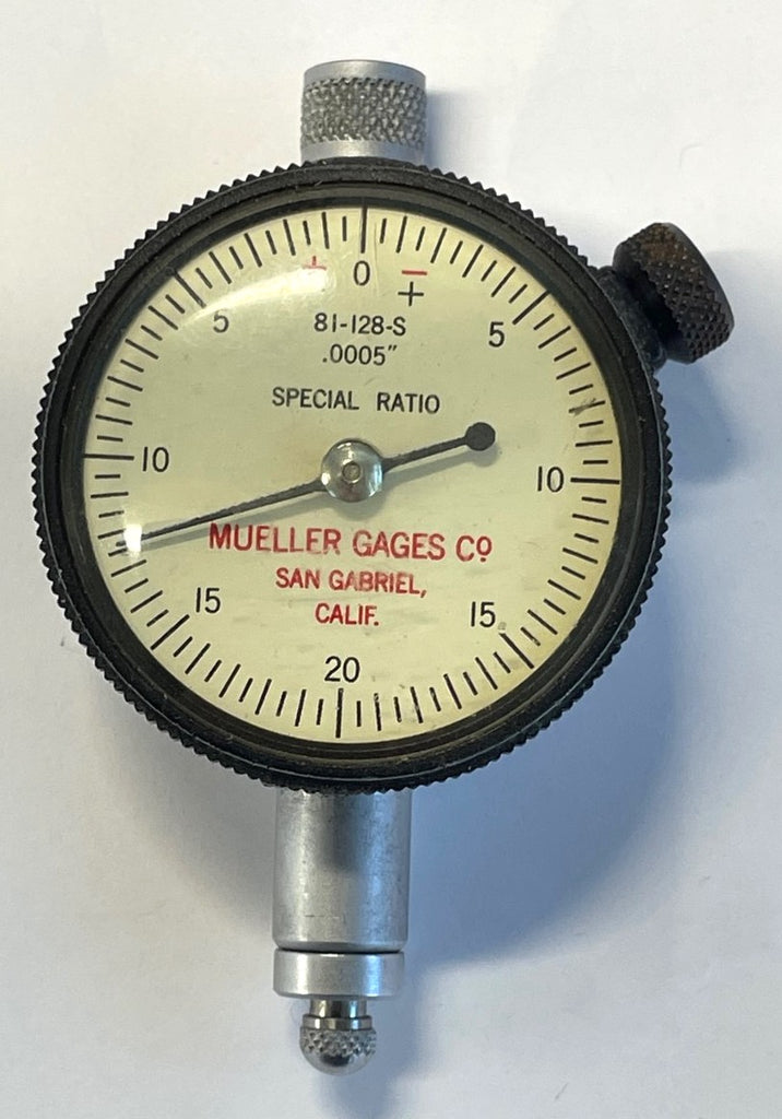 Mueller 81-128-S Special Ratio Dial Indicator for 1915 ID/OD Groove Gage, 0-.040" Range, .0005" Graduation *USED/RECONDITIONED*